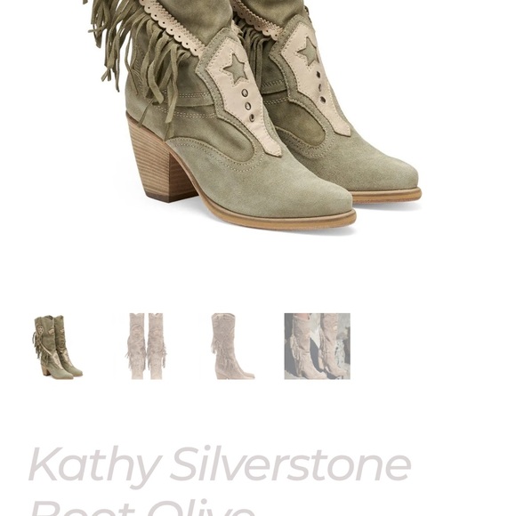 Tan Heeled Fringe Boots with Chunky Heel El Vaquero - Picture 3 of 7